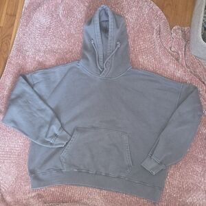 Womens Abercrombie & Fitch Cropped Gray Hoodie